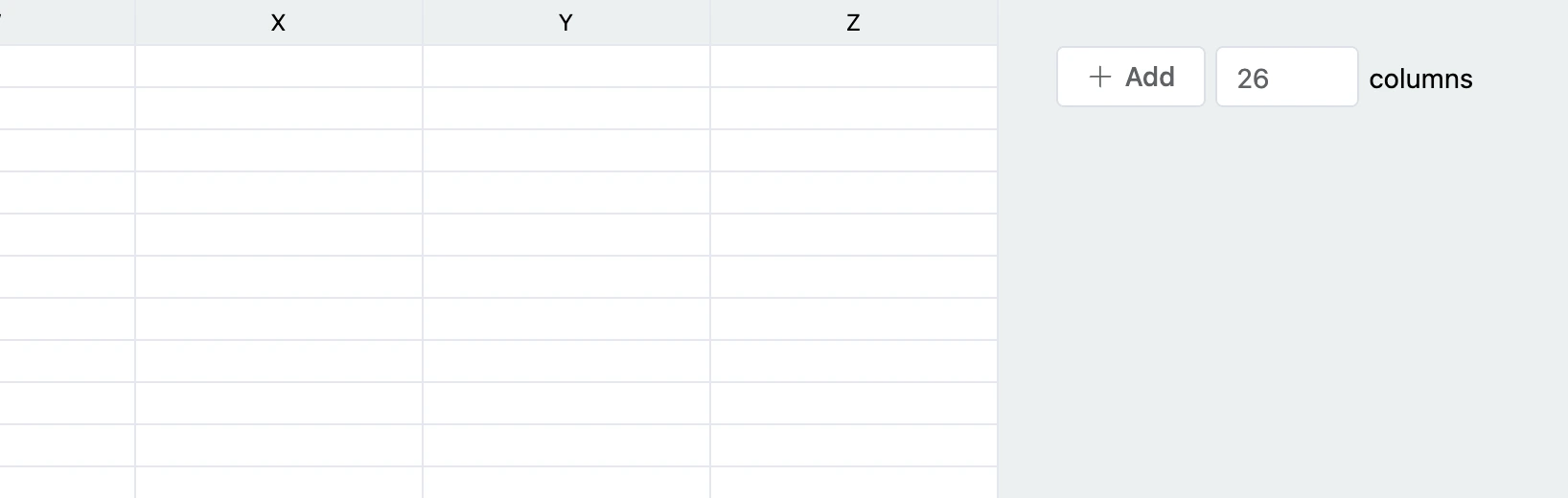 Adding columns to the right of the grid